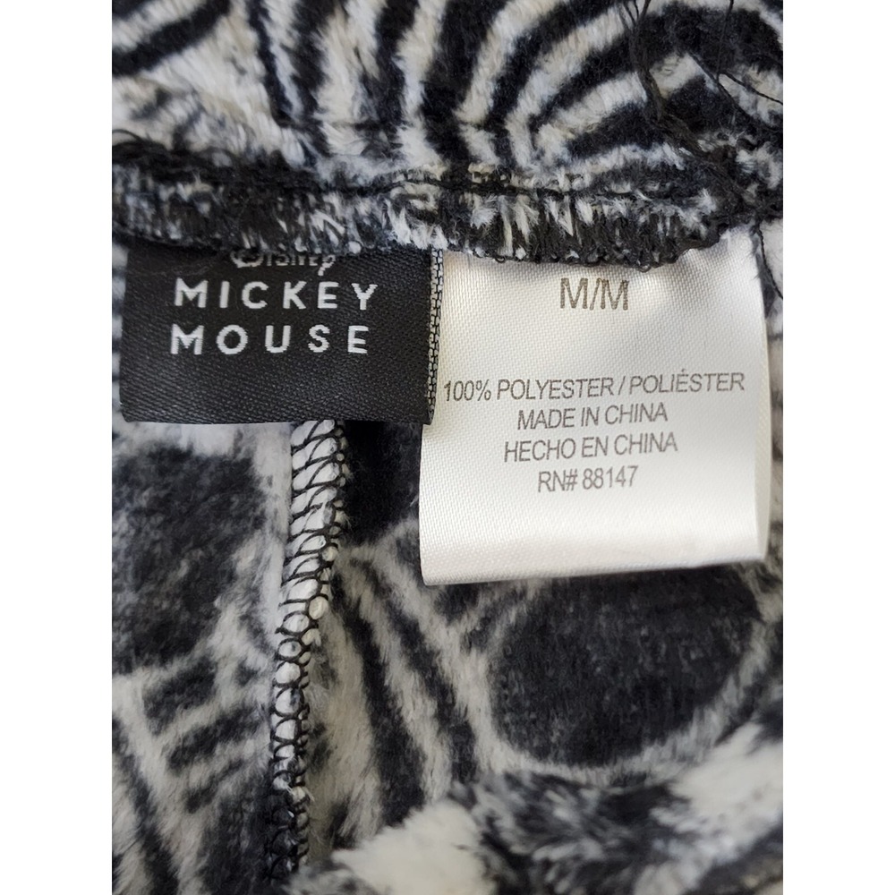 Disney Mickey Mouse PJ Unisex Size Medium Fleece Grey Black Lounge Pajama Pants - Picture 8 of 8